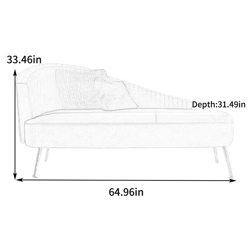 Chaise longue en éponge de luxe légère, Accoudoir à gauche (vu de face)