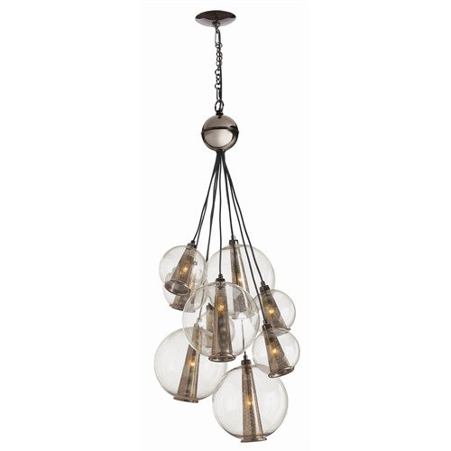 Laura Kirar 8 - Light Pendant, 51" H x 28" W x 28" D, Brown Nickel/Smoke