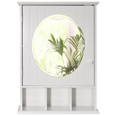 50mm W 69mm H Surface Frameless Medicine Cabinet Mirror 1 Adjustable