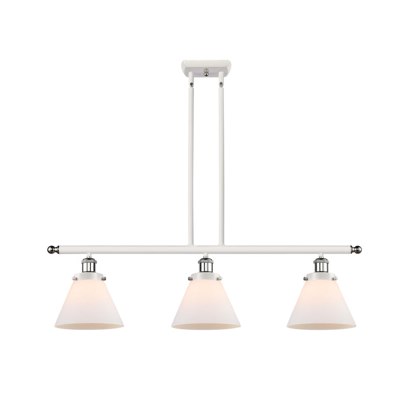 Luminaire suspendu linéaire à 3 lumières pour îlot de cuisine Aniko, Ampoule non incluse, Transparent