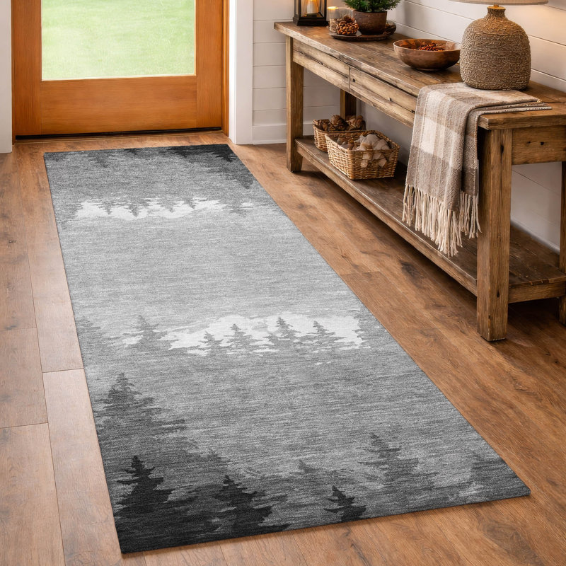 Machine Washable Indoor/Outdoor Chantille ACN2861 Lodge Rug, Gray, 2'3" x 7'6" Runner