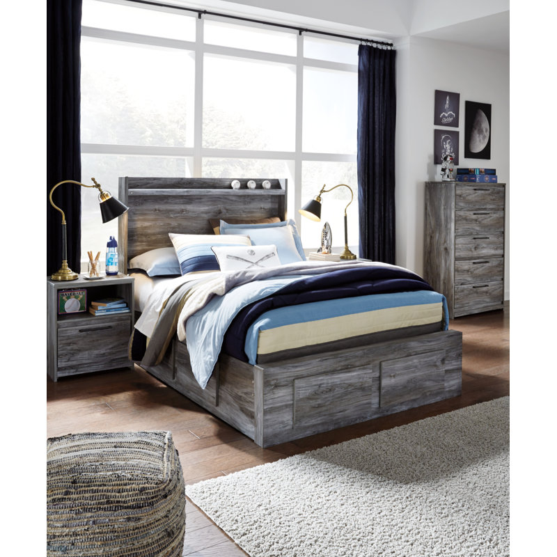 Lit plateforme avec rangement bas Kaisee, Double