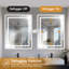 Miroir de salle de bain à DEL sans cadre 20 po x 28 po, miroir intelligent-58510450