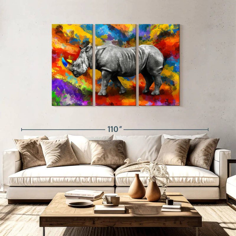 Brampt Rhino On Hues, 48" H x 74" W