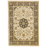 Hand Knotted Wool Area Rug in Ivory And Black