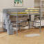 Lit mezzanine avec bureau, tablettes de rangement et escalier-44656328
