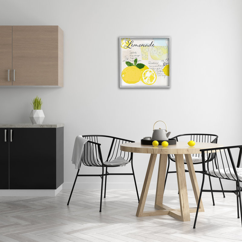 Recette de limonade d'été, estampe numérique encadrée par Daniela Santiago, Gris, H 24 po x l 24 po