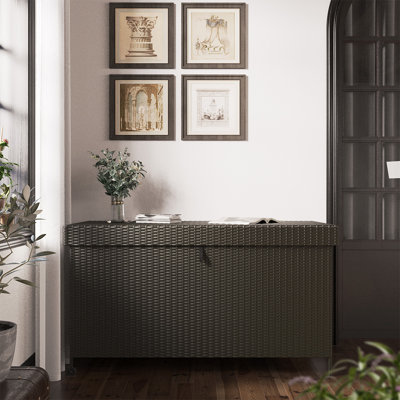 Blue Elephant 153.7 cm W 643.5 L Water Resistant Wicker Deck Box