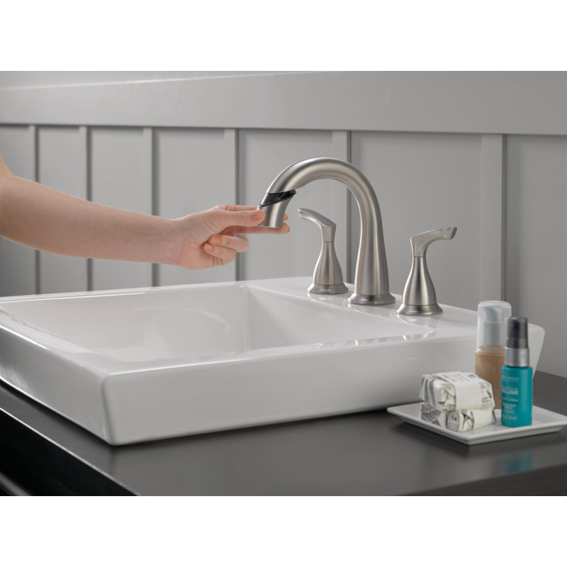 Broadmoor Widespread Pull Out Sprayer Bathroom Faucet, 2-handle Bathroom Sink Faucet with Drain, Spotshield Brushed Nickel