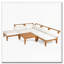 Ensemble de canapé de patio 6 pièces, ensemble de conversation modulaire d'extérieur en bois d'acacia