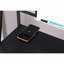 Bureau d'écriture noir et bronze avec ports USB