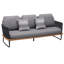  Rodeo 3 - Seater Outdoor Sofa With Gray Cushion, Aluminum Frame Polyester Rope