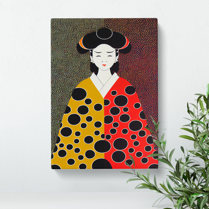 Spotted Geisha - Wrapped Canvas, 50cm H x 35cm W x 3cm D