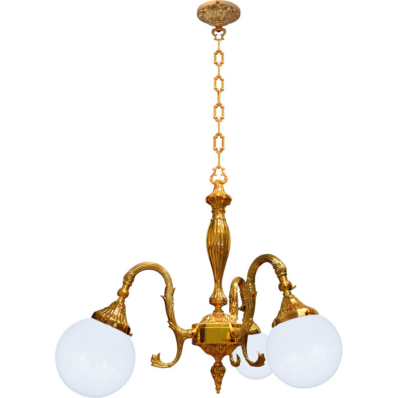 Fortner 3 - Light Candle Style LED Chandelier, Bright Gold
