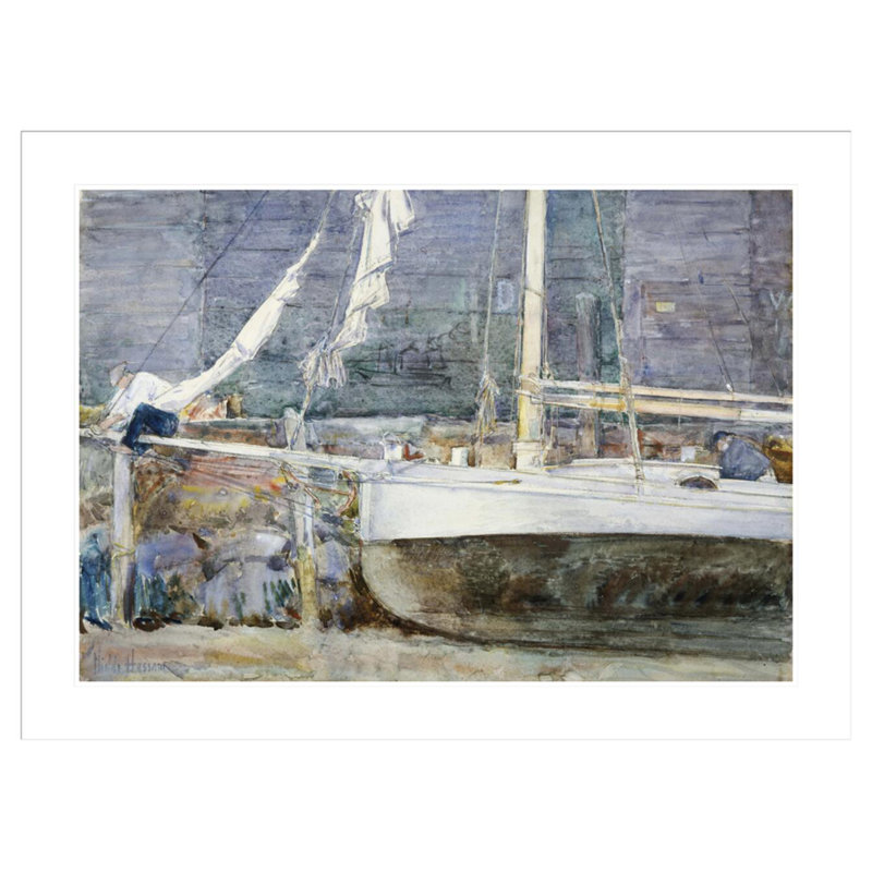 Drydock Gloucester by Childe Hassam -Framed Giclee Print, 30.94" H x 41.5" W