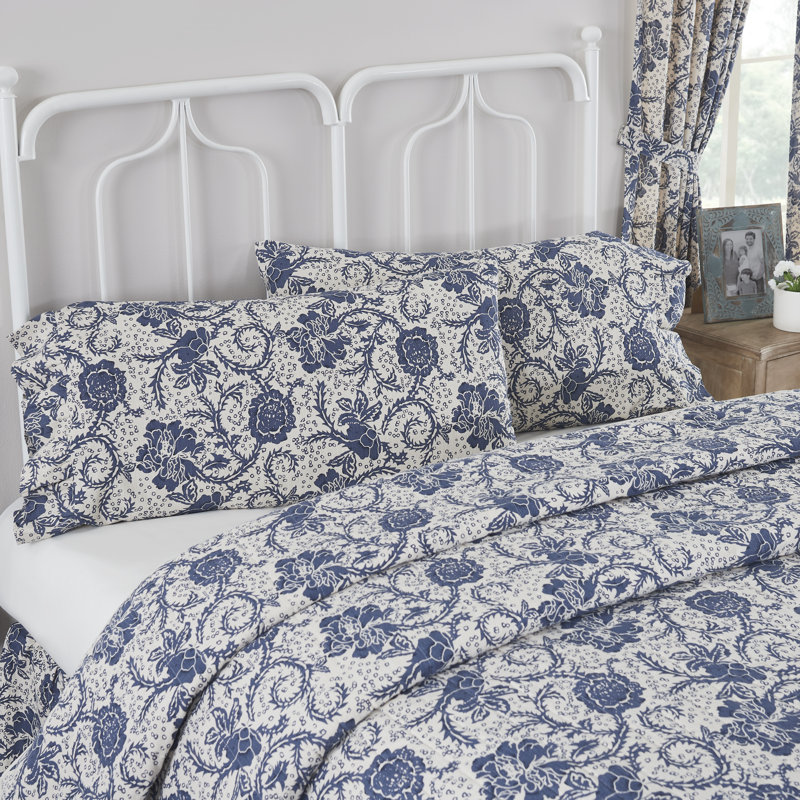 Dorset Navy 100% Cotton Floral - Set of 2, King