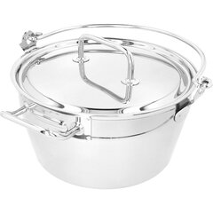 Elegant Large Steel Stock Pot with Lid Cookware Kitchen Cooking 12-Quart