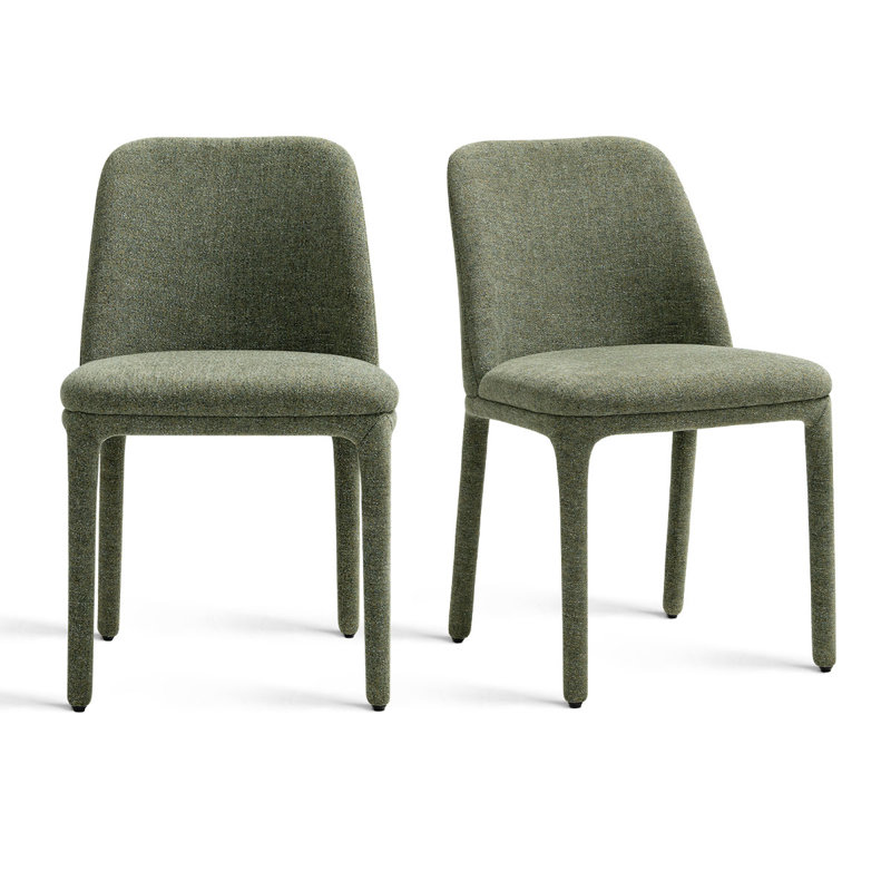 19.5" Seat Height Upholstered Fabric Dining Chair, Green