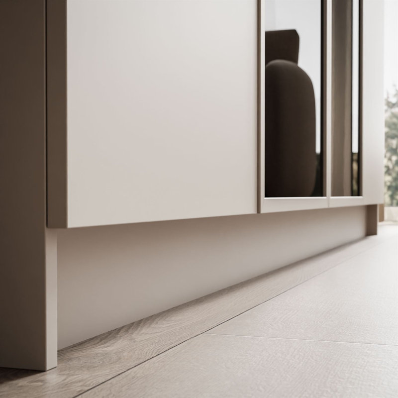 4 Door Wardrobe, Opening system: push-to-open (handleless fronts)