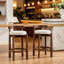 Tabourets pivotants avec repose-pieds en bois massif et lin de 26 po Cicero-129943501-129943504