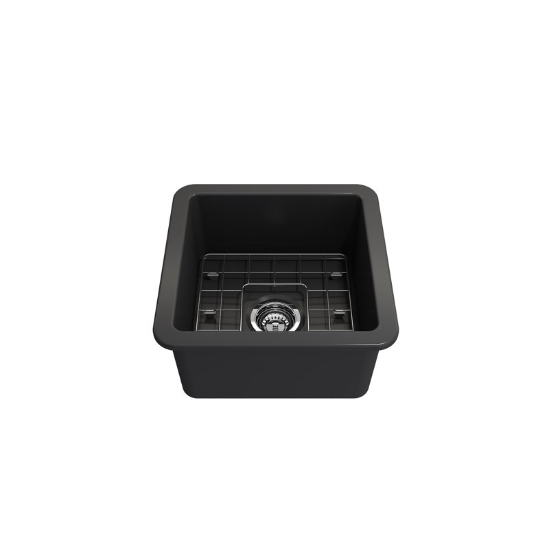 Évier de cuisine à fixation double L 18 po x l 18 po avec accessoires, Gris foncé mat