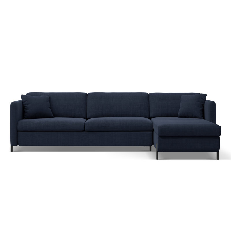 Bejna 3 Seater Sofa Bed, Blue, Right Hand Facing, 80cm H x 260cm W x 170cm D