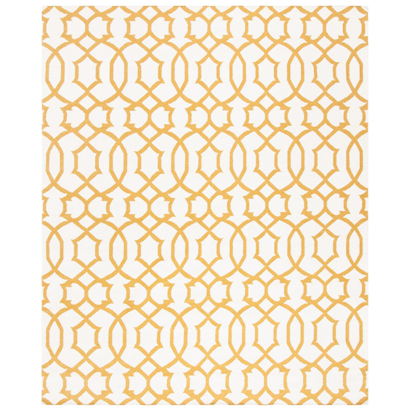 Rodgers Hand Woven Flat Weave Wool Geometric Rug, Rectangle 8' x 10'
