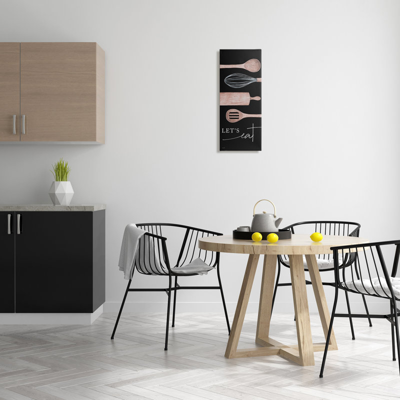 «Let's Eat with Kitchen Utensils», art mural sur toile par Lux + Me Designs, H 24 po x l 10 po x P 1,5 po