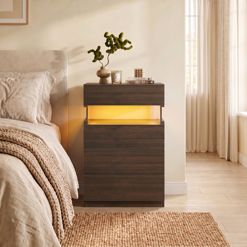 Table de chevet moderne en noyer