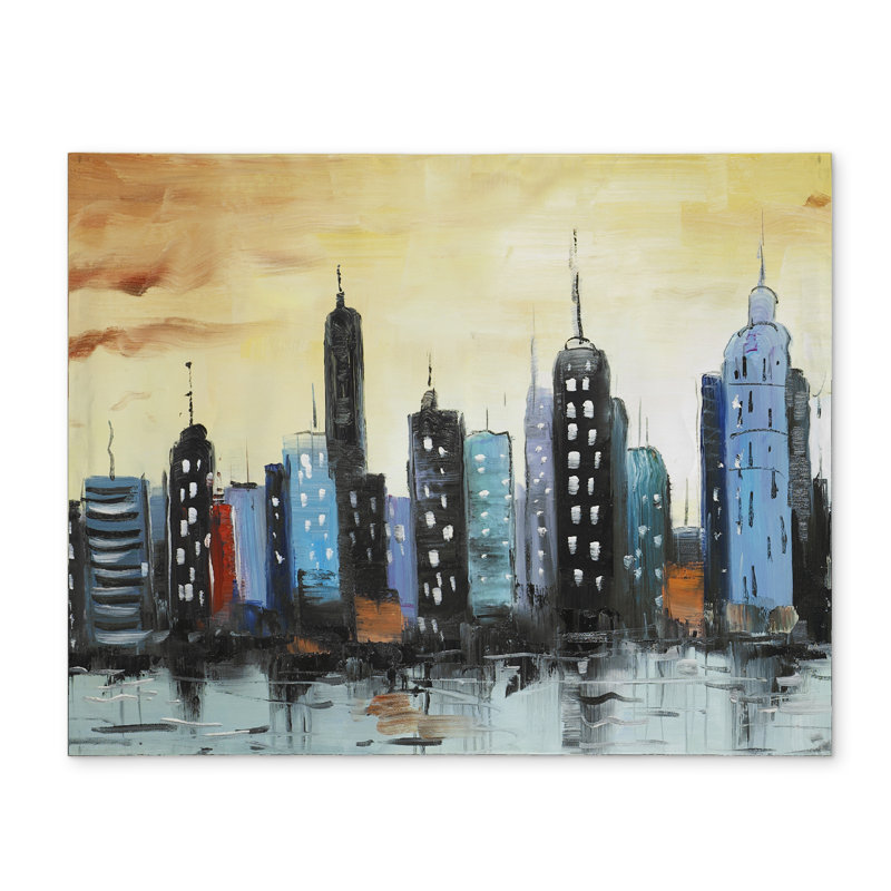 Skyline on Cityscape Building Cities Bedroom Polyester Placemat