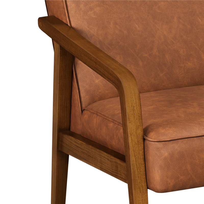 Chaise d'appoint rembourrée Modern, Marron clair