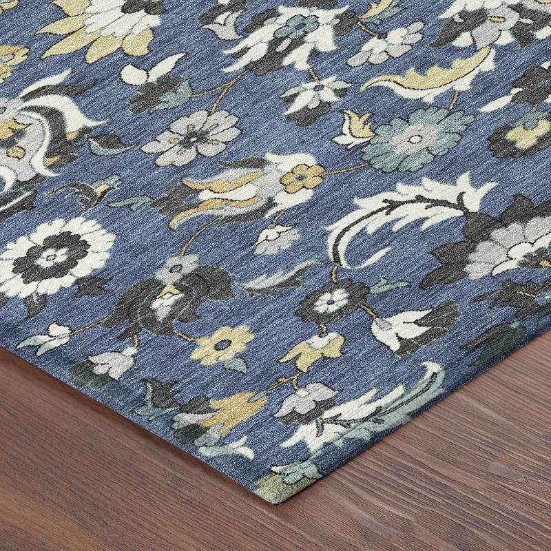 Machine Washable Indoor/Outdoor Chantille ACN2473 Global Rug, Navy, 5' x 7'6"