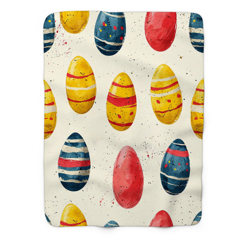 Vibrant Pâques - couverture Sherpa 1 pièce de qualité supérieure 0083, L 60 po x L 80 po