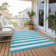 Washable Striped Indoor / Outdoor Rug