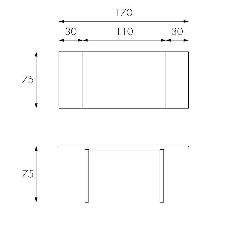 Brisco Extendable Glass Top Metal Base Dining Table, White