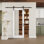 Porte de grange coulissante en verre transparent moderne apprêté 1-Lite avec trousse de quincaillerie d'installation (aucun assemblage requis)