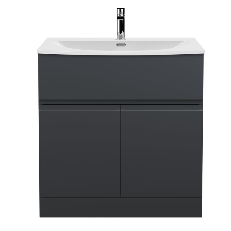 Urban Freestanding Single Vanity with Integrated Basin, Satin Anthracite