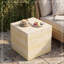 Table d'appoint carrée MGO brun clair clair, table de bout d'appoint texturée en faux travertin, conception pré-assemblée non-KD, capacité de charge de 80 lb, tabouret multi-usage intérieur et extérieur