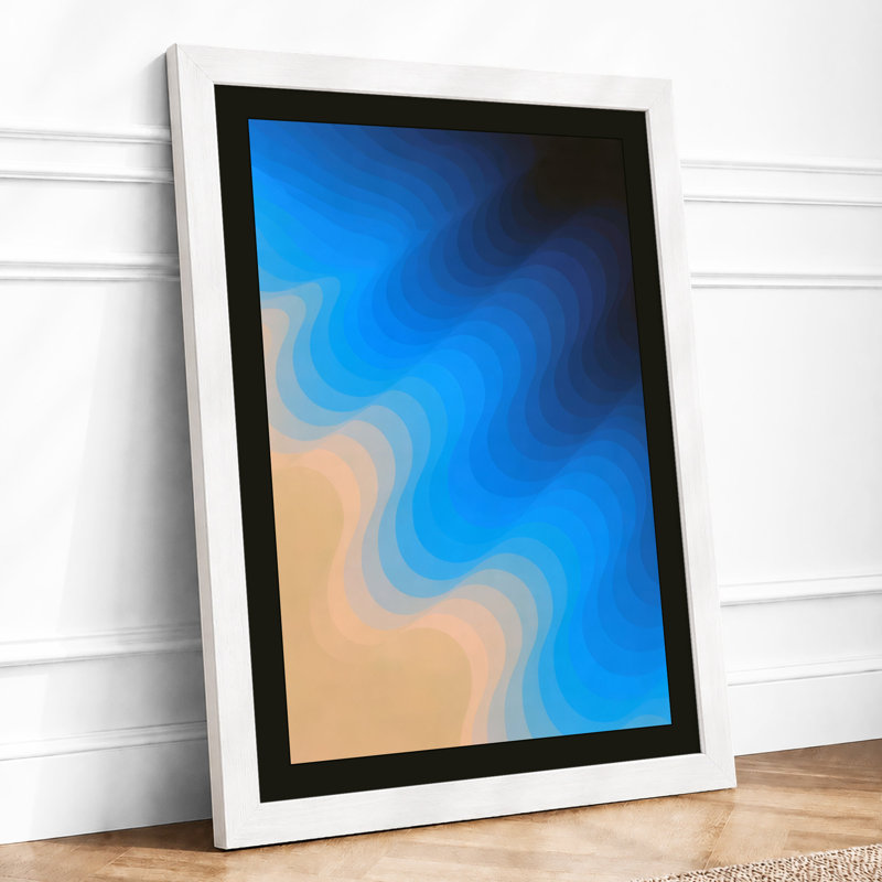 Water and Sand Modern - Framed Print, A1 - 84.1 x 59.4 cm, White