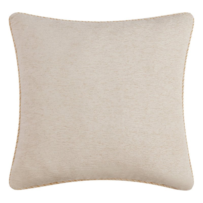 Ivory and Gold Damask Queen Comforter Set with Fringe Trim