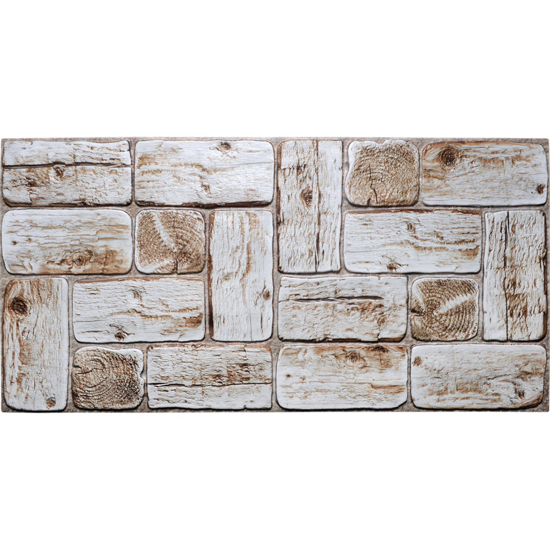 Falkirk 3D 38" W x 19" L Vinyl Wall Panelling, White