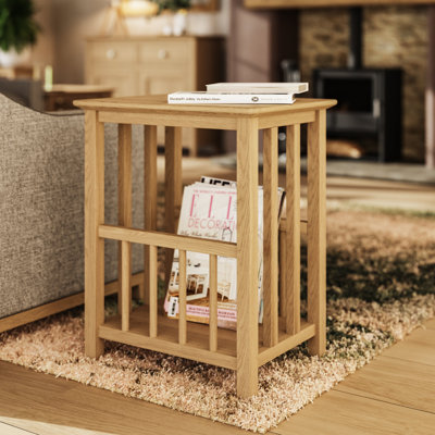 Daris Magazine Rack / Turntable Stand With Vinyl Record Storage. Solid Oak. Fully Assembled.