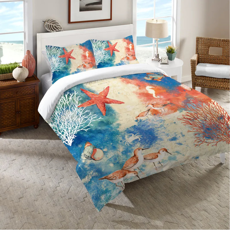 Ocean Splash Machine Woven Duvet Cover, Twin Duvet Cover