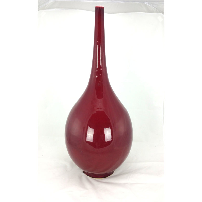 Vase de table rouge à porcelaine 32 po ranshaw