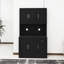 Armoire de rangement pour garde-manger de 71 po avec comptoir de four à micro-ondes, armoire de bahut autoportante avec tablettes réglables, 6 portes et 1 tiroir noir
