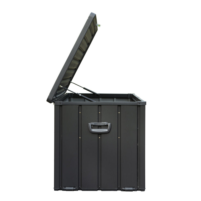 Grande boîte de rangement pour terrasse de patio - 100 gallons, imperméable pour les outils de jardin et les articles de plage.