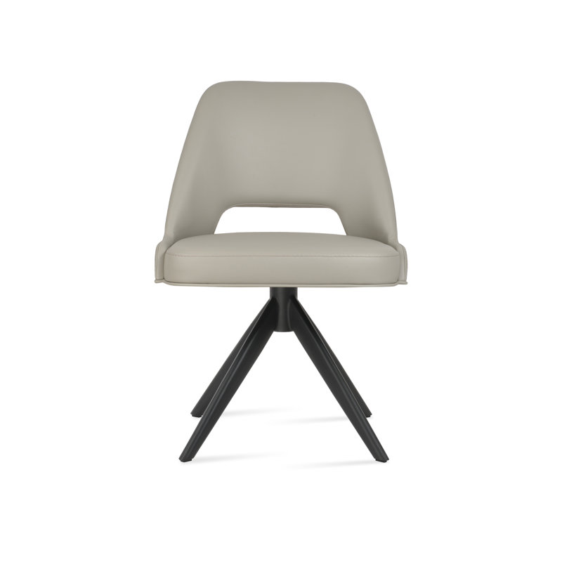 Marash Sword Swivel Side Chair, Light Gray, Black
