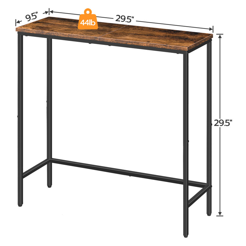 Picard 29.5" Small Console Table Entry Table, Brown, Black