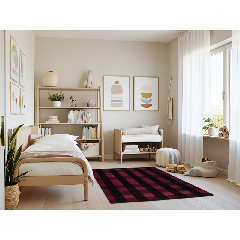 Tapis mauve lavable à la machine, Rectangulaire 3 pi x 5 pi