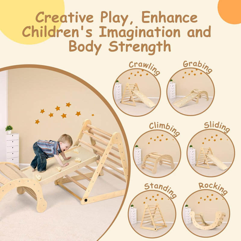 Deformable Pikler Triangle Set 20+ Modes Montessori Climbing Toy